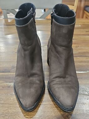 Vince Brown Leather Chelsea Boot with Heel